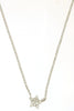 ESTATE .05CT DIAMOND 14KT WHITE GOLD 3D CLASSIC STAR PAVE LOVE NECKLACE