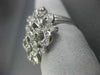 ESTATE LARGE 1CT ROUND DIAMOND 14KT WHITE GOLD 3D BUTTERFLY FLOWER FUN LOVE RING