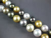 LARGE AAA SOUTH SEA & TAHITIAN PEARL 14K YELLOW GOLD 3D GRADUATING LOVE NECKLACE