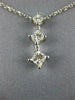ESTATE .75CT DIAMOND 14KT WHITE GOLD PRINCESS PAST PRESENT FUTURE PENDANT #1738