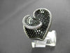 ESTATE LARGE 6.84CT WHITE & BLACK DIAMOND 18KT WHITE GOLD 3D INFINITY HEART RING