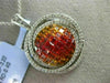 ESTATE LARGE 3.62CT DIAMOND & MULIT COLOR SAPPHIRE 18KT WHITE GOLD GLOBE PENDANT