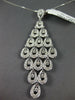 EXTRA LARGE 2.49CT DIAMOND 14KT WHITE GOLD 3D MULTI TEAR DROP CHANDELIER PENDANT