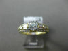 ESTATE 1.0CT ROUND & BAGUETTE DIAMOND 14KT YELLOW GOLD 3D 3 ROW ENGAGEMENT RING