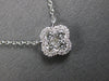 ESTATE .36CT DIAMOND 14KT WHITE GOLD ROUND INVISIBLE FLOWER SQUARE LOVE NECKLACE