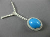 ANTIQUE 5.80CT DIAMOND & AAA TURQUOISE 14K WHITE GOLD HALO ETOILE NECKLACE 21870
