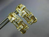 ESTATE WIDE .75CT DIAMOND 14KT 2 TONE GOLD 3D ROUND & PRINCESS CLIP ON EARRINGS