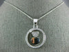 ESTATE .70CT DIAMOND 14K WHITE GOLD CIRCLE OF LIFE DOUBLE HEART LOVE PENDANT 504