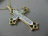 ESTATE LARGE 1.0CT PRINCESS DIAMOND 14KT WHITE & YELLOW GOLD CROSS PENDANT #6289