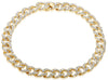 WIDE 3.66CT DIAMOND 14K YELLOW GOLD ROUND CLASSIC CUBAN ETERNITY TENNIS BRACELET