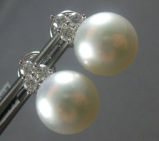LARGE .60CT DIAMOND & AAA SOUTH SEA PEARL 18KT WHITE GOLD CLIP ON STUD EARRINGS