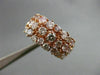 ESTATE WIDE 2.85CT ROUND DIAMOND 18K ROSE GOLD 3D 3 ROW WEDDING ANNIVERSARY RING