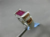 ESTATE 2.06CT DIAMOND & RUBY 18KT WHITE GOLD RECTANGULAR HANDCRAFTED MENS RING