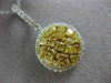 ESTATE LARGE 2.13CT WHITE & FANCY YELLOW DIAMOND 18KT 2 TONE GOLD ROUND PENDANT