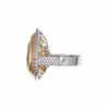 EXTRA LARGE 16.33CT WHITE PINK & FANCY YELLOW DIAMOND 18K TRI COLOR GOLD 3D RING