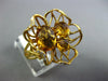 ESTATE LARGE 3.30CT DIAMOND & AAA CITRINE 14KT YELLOW GOLD FLOWER ROSE FUN RING