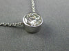 ESTATE .79CT DIAMOND 14KT WHITE GOLD 3D BEZEL SOLITAIRE PENDANT NECKLACE #25605