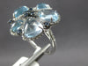 LARGE 9.94CT DIAMOND & AAA BLUE TOPAZ & SAPPHIRE 14KT WHITE GOLD FLOWER FUN RING