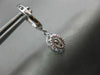 ESTATE .98CT ROUND & MARQUISE DIAMOND 14KT WHITE GOLD 3D HALO HANGING EARRINGS