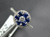 1.01CT DIAMOND & AAA SAPPHIRE 18KT WHITE GOLD 3D ROUND FLOWER HALO FILIGREE RING
