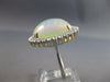 EXTRA LARGE 9.41CT DIAMOND & AAA OPAL 14KT WHITE GOLD OVAL BALLERINA RING #27593