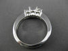 ESTATE .44CT DIAMOND 14KT WHITE GOLD 3 STONE SEMI MOUNT ENGAGEMENT RING #22464
