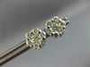 ESTATE 1.09CT DIAMOND 14KT WHITE GOLD 3D FLOWER CLUSTER STUD EARRINGS #2812