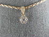 ESTATE SMALL .19CT DIAMOND 18KT ROSE GOLD 3D CLUSTER FLOWER LOVE PENDANT