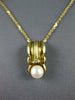 ESTATE .01CT DIAMOND & AAA SOUTH SEA PEARL 14K YELLOW GOLD FLOATING PENDANT 2472