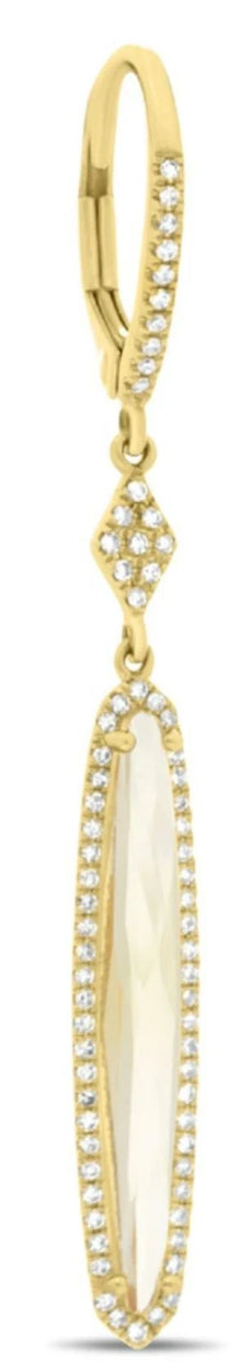 2.85CT DIAMOND & AAA CITRINE 14KT WHITE GOLD 3D OVAL ELONGATED HANGING EARRINGS