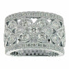ESTATE WIDE 1.95CT DIAMOND 18K WHITE GOLD 3D MULTI ROW MILGRAIN ANNIVERSARY RING