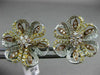 ESTATE LARGE 1.72CT DIAMOND 18KT TRI COLOR GOLD FLOWER FILIGREE CLIP ON EARRINGS