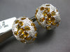 EXTRA LARGE 8.38CT DIAMOND & AAA ORANGE CITRINE 18KT WHITE GOLD HANGING EARRINGS