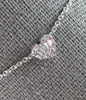 .12CT DIAMOND 14K WHITE GOLD ROUND & BAGUETTE INVISIBLE HEART SHAPE LOVE PENDANT
