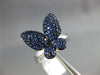 ESTATE .94CT AAA SAPPHIRE 18KT WHITE GOLD 3D BUTTERFLY LOVE RING