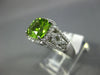 LARGE 2.45CT DIAMOND & AAA PERIDOT 14K WHITE GOLD CUSHION HALO FILIGREE FUN RING