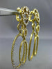ESTATE LARGE 3.21CT DIAMOND 18KT YELLOW GOLD 3D OVAL CHANDELIER HANGING EARRINGS