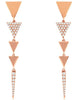 ESTATE .45CT DIAMOND 14KT WHITE GOLD 3 STONE SOLITAIRE JOURNEY HANGING EARRINGS