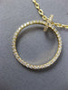 ESTATE .41CT DIAMOND 18KT YELLOW GOLD 3D CLASSIC CIRCLE OF LIFE FUN PENDANT