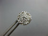 ESTATE LARGE .93CT DIAMOND 14KT WHITE GOLD 3D CLUSTER FLOWER STUD EARRINGS #3060
