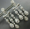 ESTATE LARGE 2.60CT DIAMOND 14K WHITE GOLD TEAR DROP CHANDELIER HANGING EARRINGS