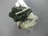 ESTATE LARGE 2.72CT WHITE & BLACK DIAMOND 14K WHITE GOLD CRISS CROSS FLOWER RING