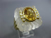 ESTATE LARGE 2.60CT DIAMOND AAA YELLOW TOPAZ & QUARTZ 14K YELLOW GOLD BEZEL RING