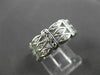 ANTIQUE WIDE .90CT DIAMOND 14KT WHITE GOLD FILIGREE WEDDING ETERNITY RING #17294