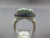 EXTRA LARGE 10.97CT DIAMOND & AAA SAPPHIRE & GREEN AMETHYST 14KT WHITE GOLD RING