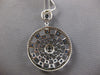 4.11CT DIAMOND & AAA SAPPHIRE 14K WHITE GOLD CIRCULAR SUN BURST FLOATING PENDANT