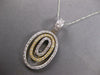 LARGE 1.26CT DIAMOND 18KT 2 TONE GOLD 3D OVAL ENHANCER FLOATING PENDANT #27226