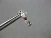 .23CT DIAMOND & AAA RUBY 14K WHITE GOLD 3D INFINITY HUGGIE HOOP HANGING EARRINGS