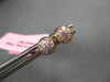 ESTATE .33CT DIAMOND 18KT ROSE GOLD BEZEL CLUSTER CIRCULAR FLOWER STUD EARRINGS