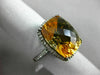 ESTATE LARGE 6.41CT DIAMOND & AAA CITRINE 14KT BLACK GOLD HALO FILIGREE FUN RING
